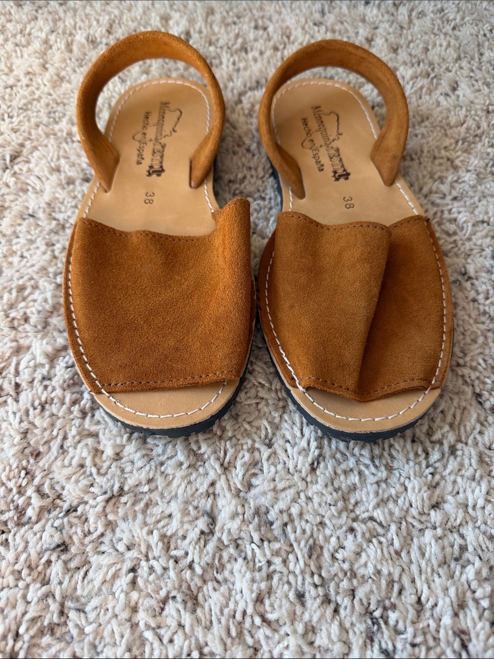 Cognac leather Avarcas size 38
